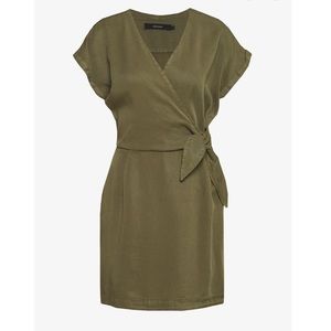 Vero Moda olive green short wrap dress